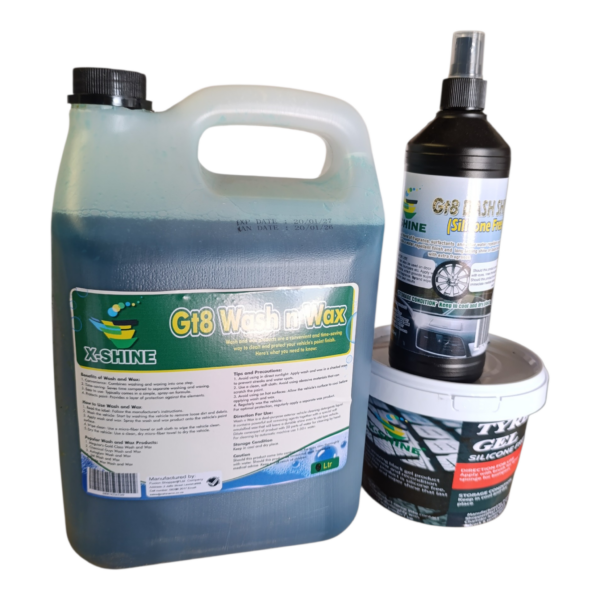 Carwash combo 1 (Wash n Wax 5L + Tyre 1L,Dash 500ml)
